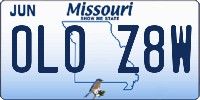 MO license plate OL0Z8W