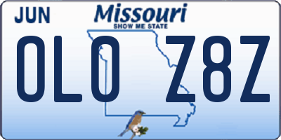 MO license plate OL0Z8Z