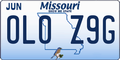 MO license plate OL0Z9G