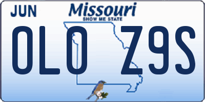 MO license plate OL0Z9S