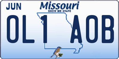 MO license plate OL1A0B