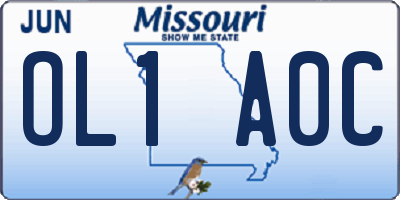MO license plate OL1A0C