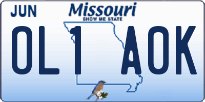 MO license plate OL1A0K