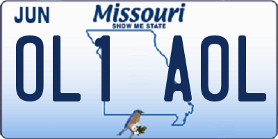 MO license plate OL1A0L