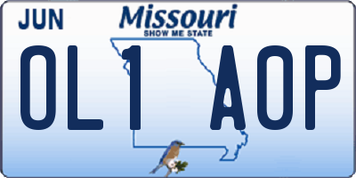 MO license plate OL1A0P