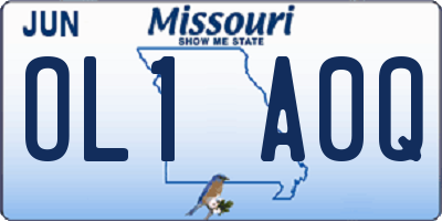 MO license plate OL1A0Q
