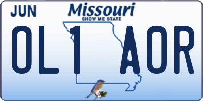 MO license plate OL1A0R