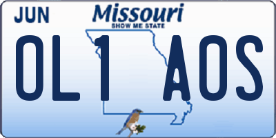 MO license plate OL1A0S