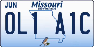 MO license plate OL1A1C