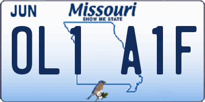MO license plate OL1A1F