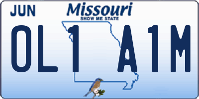 MO license plate OL1A1M