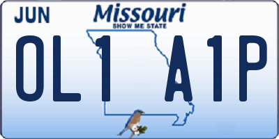 MO license plate OL1A1P
