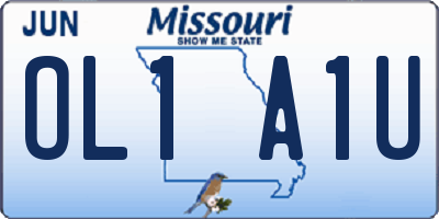 MO license plate OL1A1U