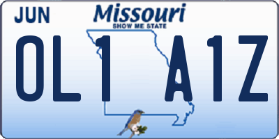 MO license plate OL1A1Z