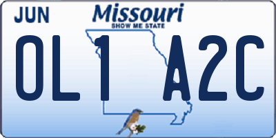 MO license plate OL1A2C