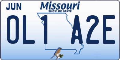 MO license plate OL1A2E