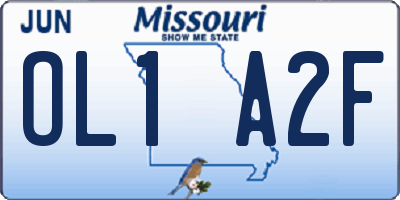 MO license plate OL1A2F