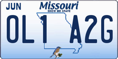 MO license plate OL1A2G