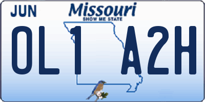 MO license plate OL1A2H