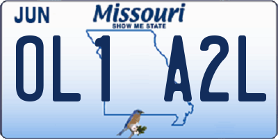 MO license plate OL1A2L