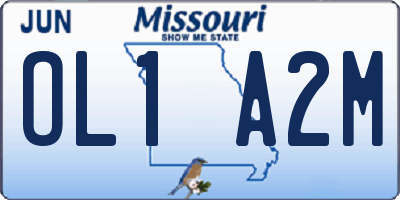 MO license plate OL1A2M