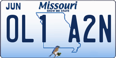 MO license plate OL1A2N