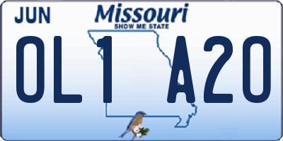 MO license plate OL1A2O
