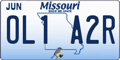 MO license plate OL1A2R
