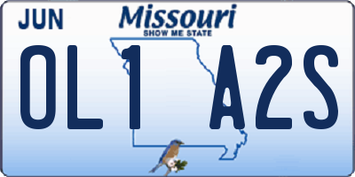 MO license plate OL1A2S