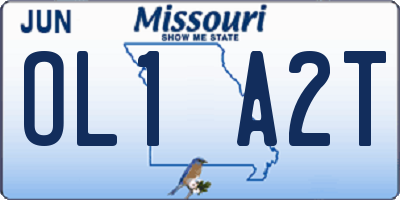 MO license plate OL1A2T