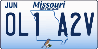 MO license plate OL1A2V