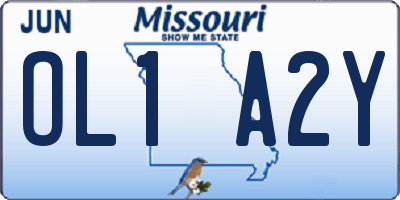 MO license plate OL1A2Y