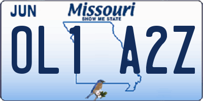 MO license plate OL1A2Z