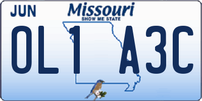 MO license plate OL1A3C