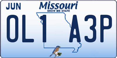 MO license plate OL1A3P