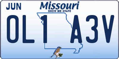 MO license plate OL1A3V