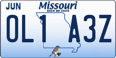 MO license plate OL1A3Z