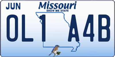 MO license plate OL1A4B