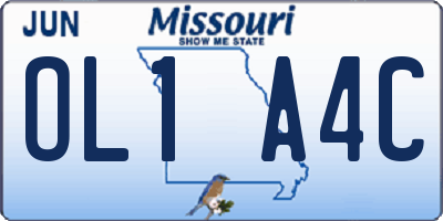 MO license plate OL1A4C