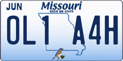 MO license plate OL1A4H