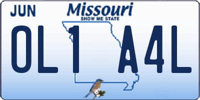 MO license plate OL1A4L