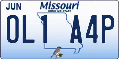 MO license plate OL1A4P