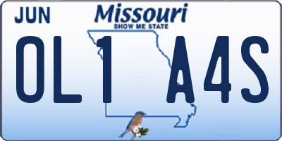 MO license plate OL1A4S