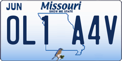 MO license plate OL1A4V
