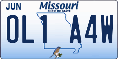 MO license plate OL1A4W