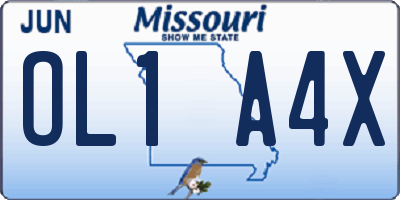 MO license plate OL1A4X