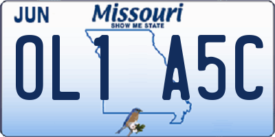 MO license plate OL1A5C