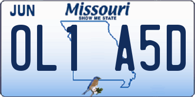 MO license plate OL1A5D