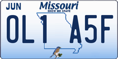 MO license plate OL1A5F