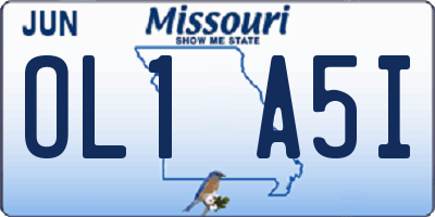 MO license plate OL1A5I